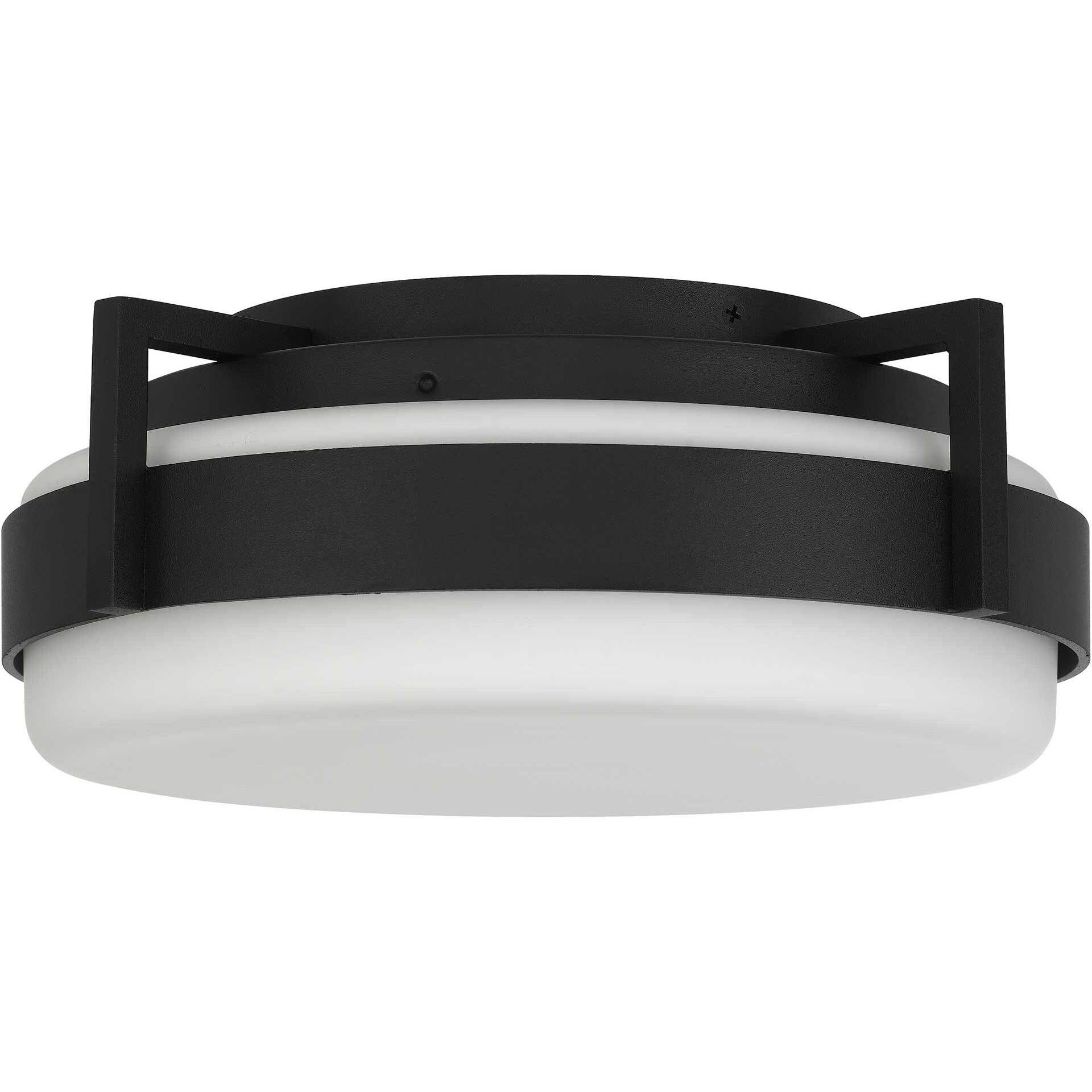 Ted LED 12 inch Sand Black Outdoor Flush Mount