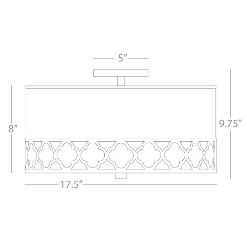 Addison 2 Light 15 inch Weathered Brass Flushmount Ceiling Light