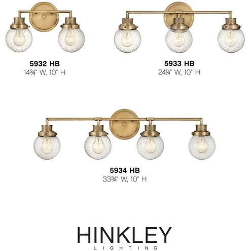 Poppy 2 Light 14.75 inch Heritage Brass Vanity Light Wall Light