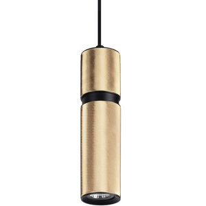 Cicada 3 inch Knurled Brass With Black Accents Pendant Ceiling Light