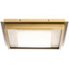 Grandstand LED 14 inch Beige Travertine and Aged Brass Flush Mount Ceiling Light