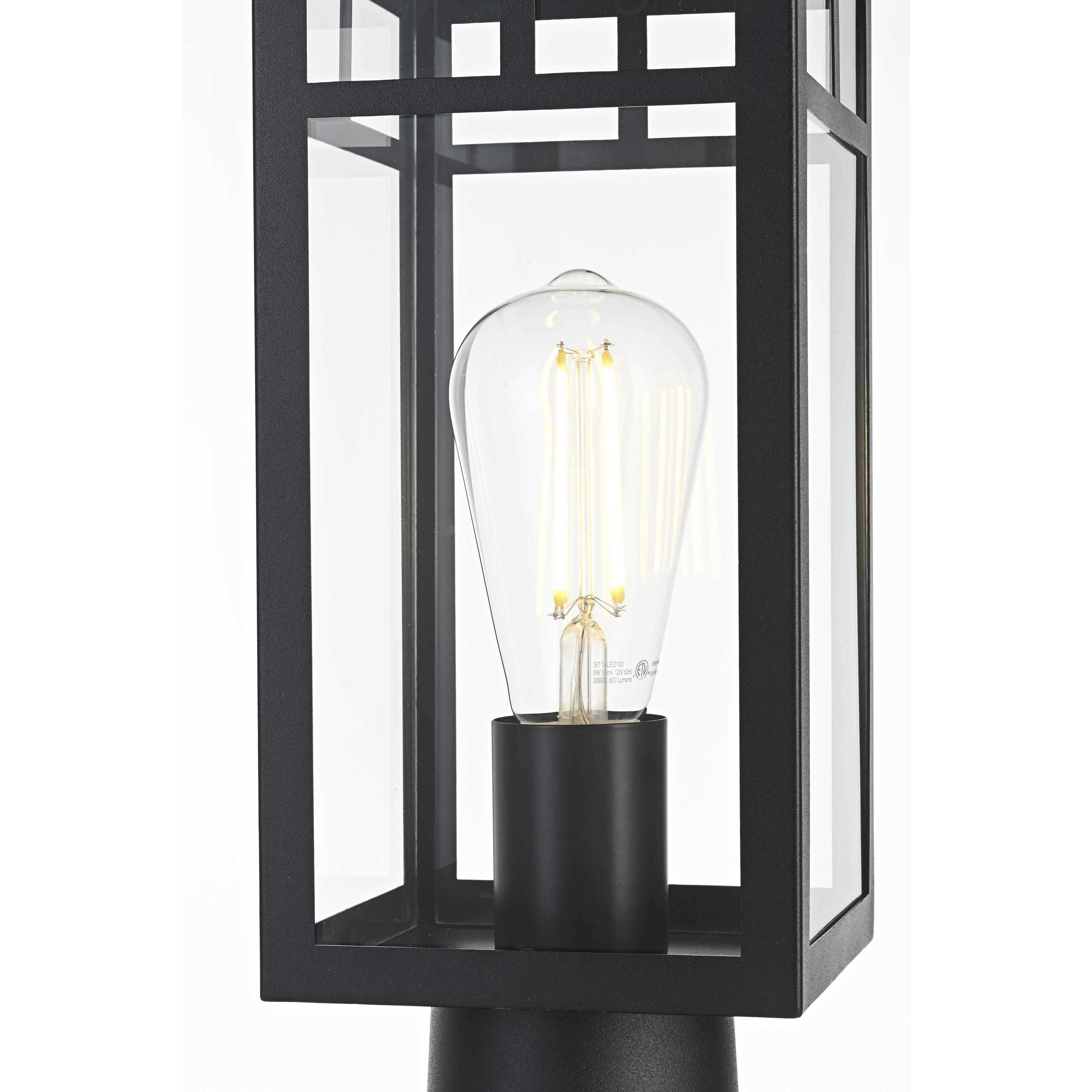 Mercer 1 Light 17.5 inch Black Outdoor Post Light