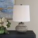 Wester 18.25 inch 100 watt Dark Gray and Brown Glaze with Rust Brown Undertones Table Lamp Portable Light