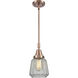 Franklin Restoration Chatham 1 Light 6 inch Antique Copper Mini Pendant Ceiling Light in Clear Glass