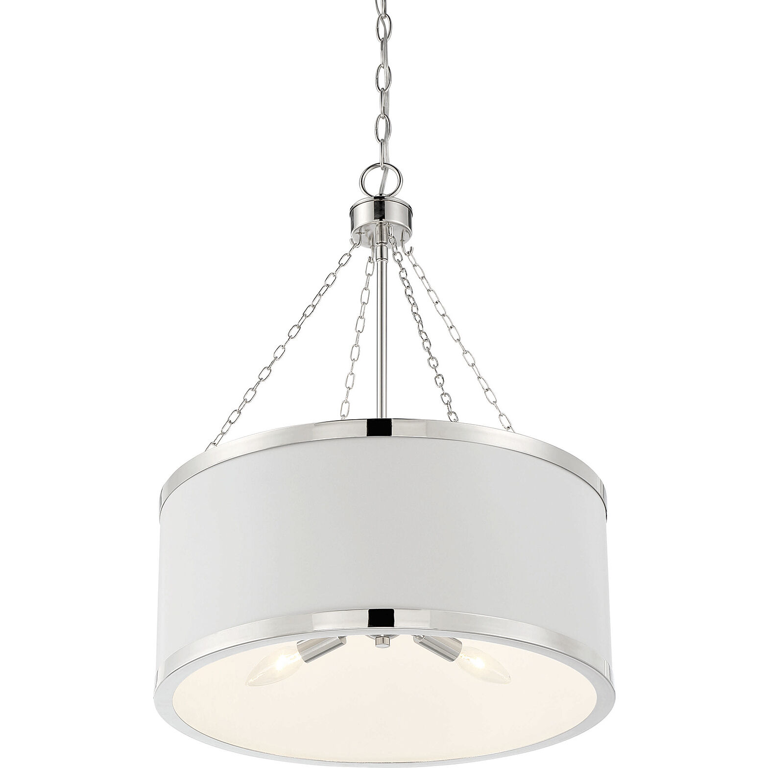 Delphi 6 Light 19 inch White with Polished Nickel Acccents Pendant Ceiling Light in White/Polished Nickel