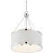 Delphi 6 Light 19 inch White with Polished Nickel Acccents Pendant Ceiling Light in White/Polished Nickel