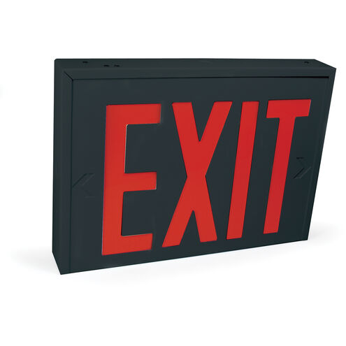Architectural 1 Light Black Exit / Emergency Ceiling Light in Red / Black