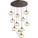 Coppa 11 Light Flat Bronze Chandelier Ceiling Light, Round Multi-Port