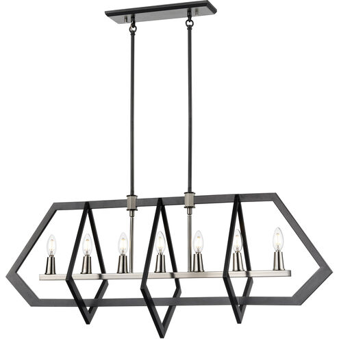 Flechette 1 Light 44 inch Satin Nickel and Graphite Linear Ceiling Light
