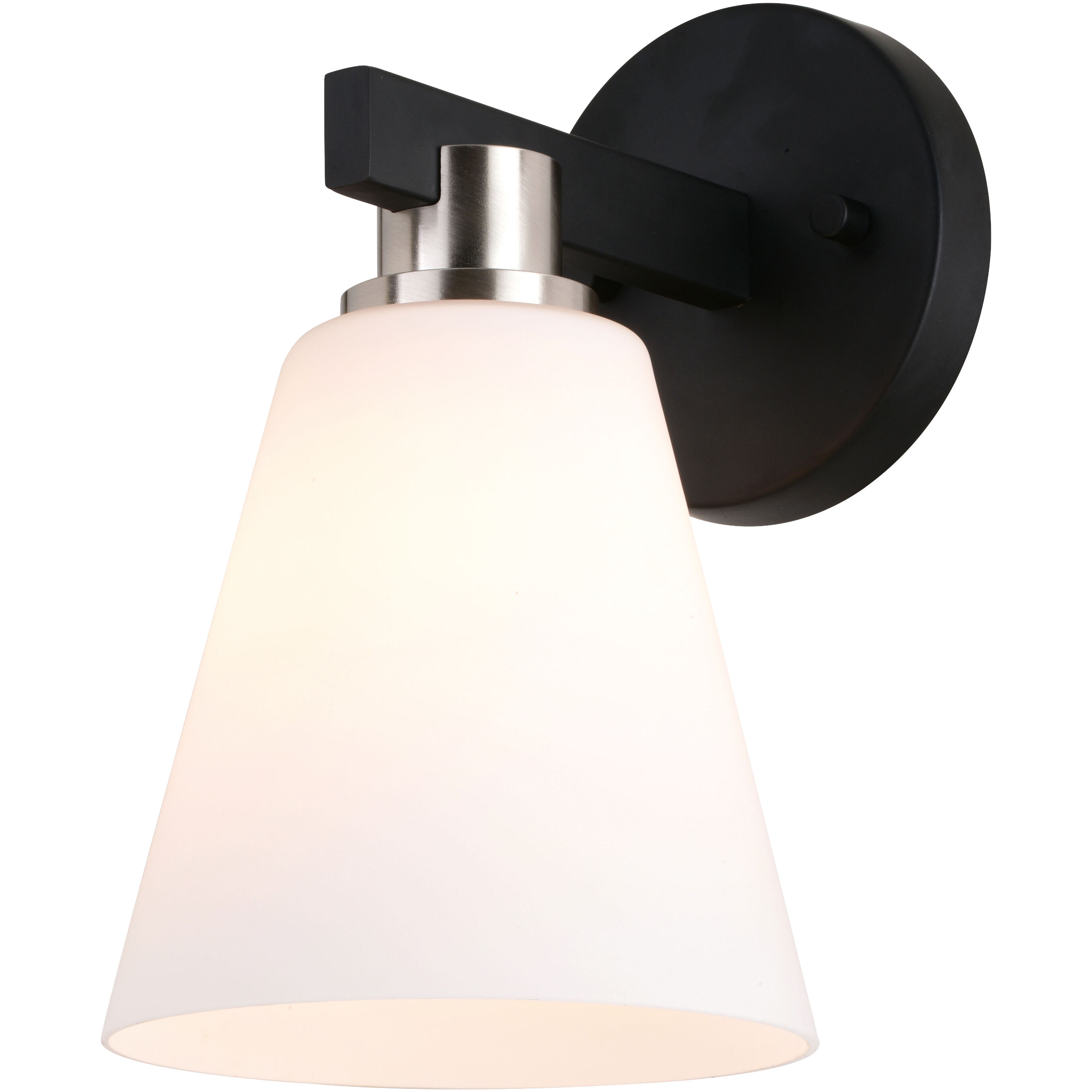 Vermont LED 7.5 inch Matte Black and Satin Nickel Bathroom Light Wall Light in 1