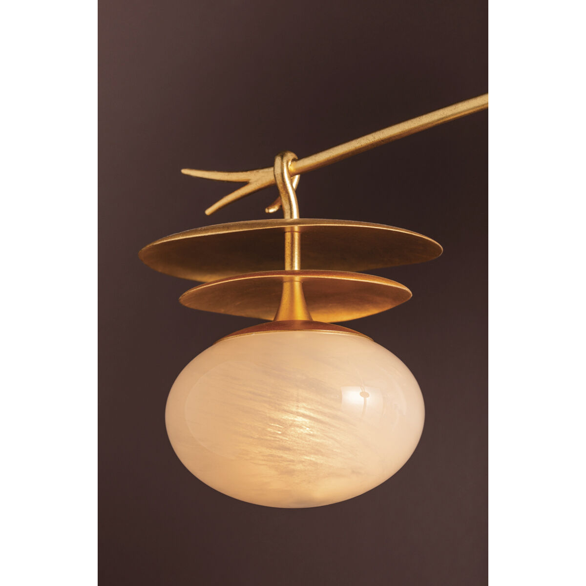 Ceylon 6 Light 57 inch Vintage Gold Leaf Pendant Ceiling Light