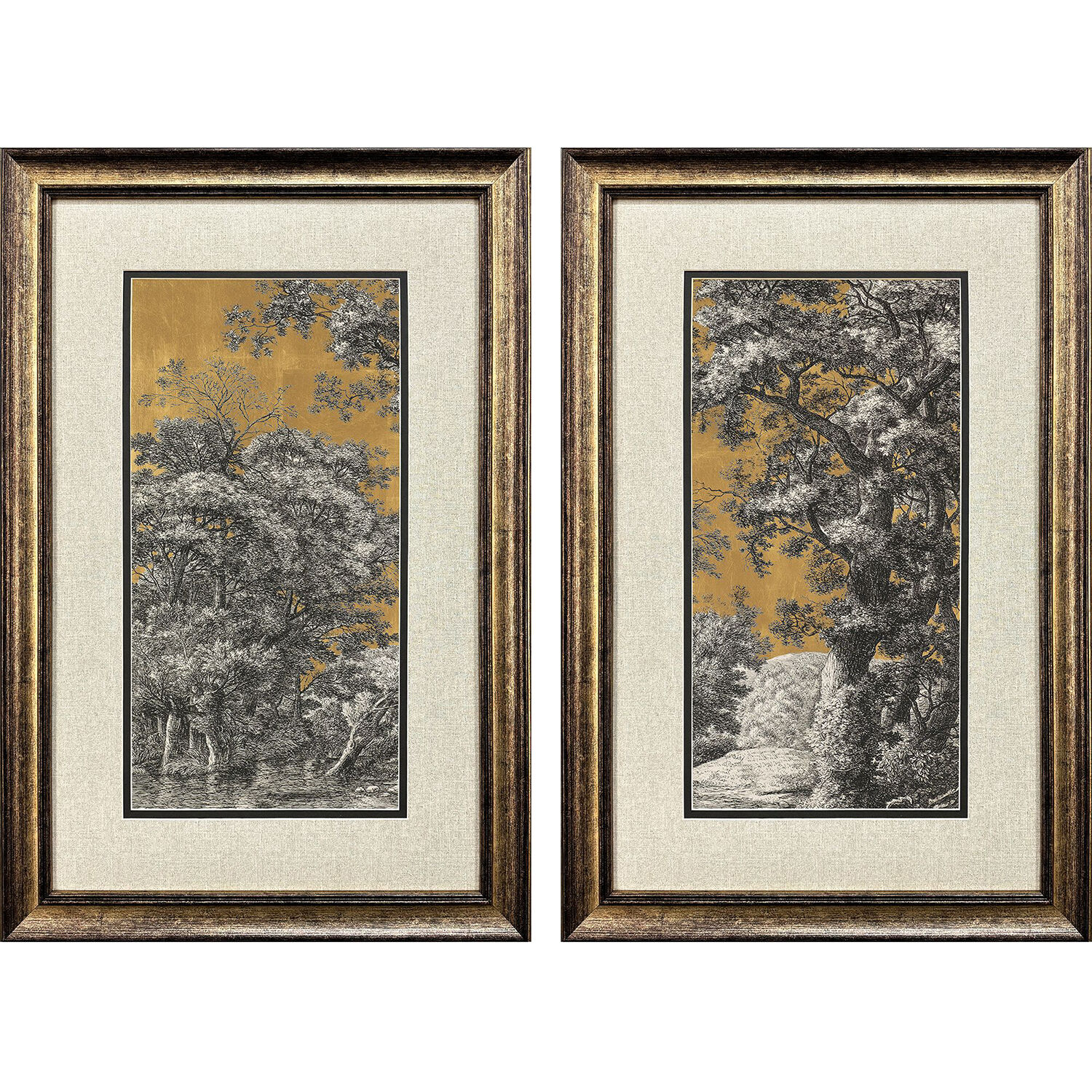 Landscape Luxe Multi and Black and Yellow and Beige Framed Art, Propac