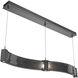 Parallel LED 48 inch Graphite Linear Pendant Ceiling Light in Smoke Granite, 2700K LED, Curved