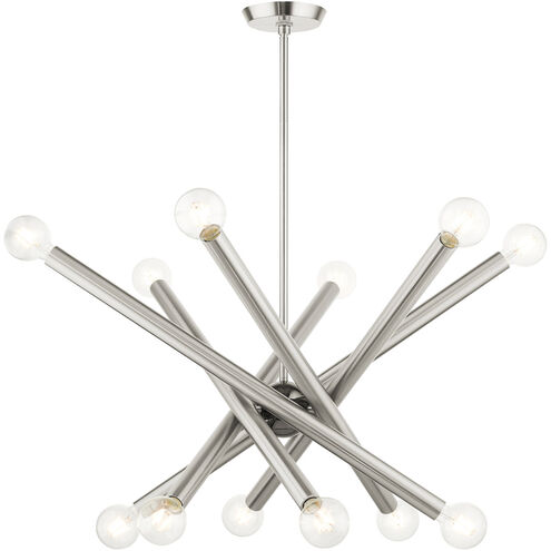 Stafford 12 Light 35 inch Brushed Nickel Chandelier Ceiling Light