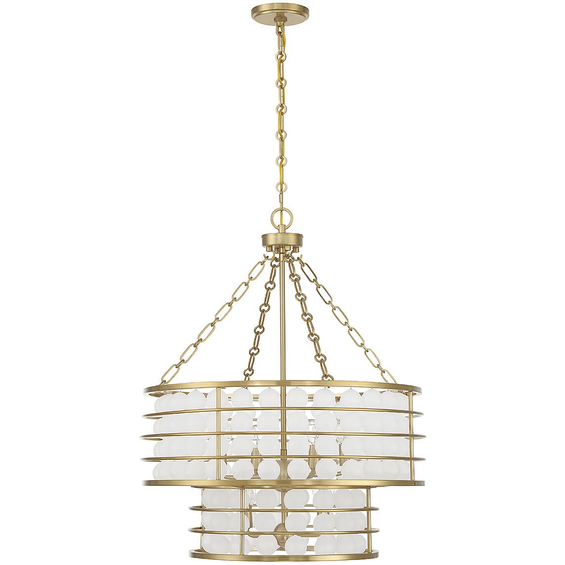 Byron 6 Light 24 inch Warm Brass Chandelier Ceiling Light