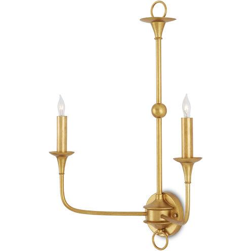 Nottaway 2 Light 17.75 inch Contemporary Gold Leaf Wall Sconce Wall Light, Large