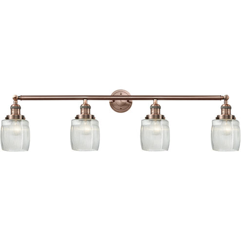 Franklin Restoration Colton 4 Light 42 inch Antique Copper Bath Vanity Light Wall Light, Franklin Restoration