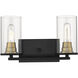Pasadena 2 Light 15 inch Matte Black/Heirloom Bronze Vanity Light Wall Light
