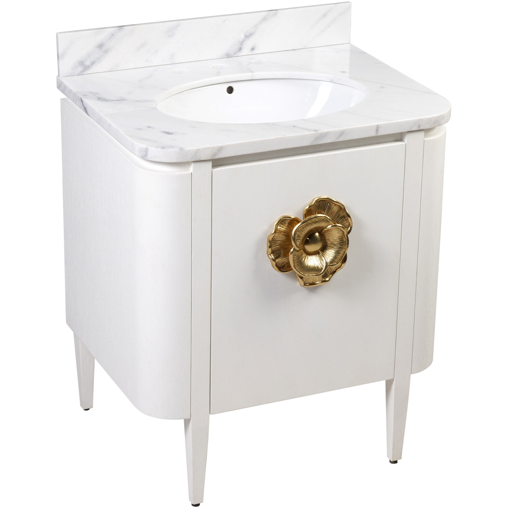 Briallen 30 X 34.25 inch Cerused White/Natural/White/Polished Brass Vanity with Undermount Sink