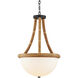 Morningside 1 Light 17.75 inch Natural/Frosted White/Satin Black Semi-Flush Mount Ceiling Light