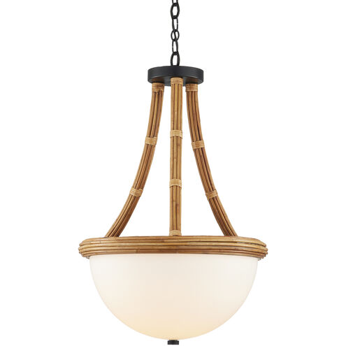 Morningside 1 Light 17.75 inch Natural/Frosted White/Satin Black Semi-Flush Mount Ceiling Light