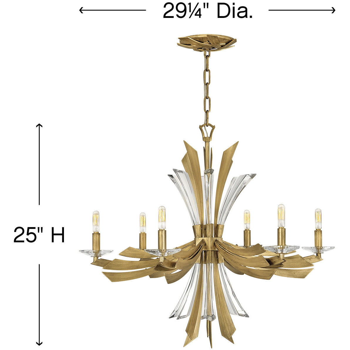 Vida LED 29.25 inch Burnished Gold Chandelier Ceiling Light