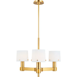TOB by Thomas O'Brien Palma 3 Light 24.5 inch Burnished Brass Chandelier Ceiling Light