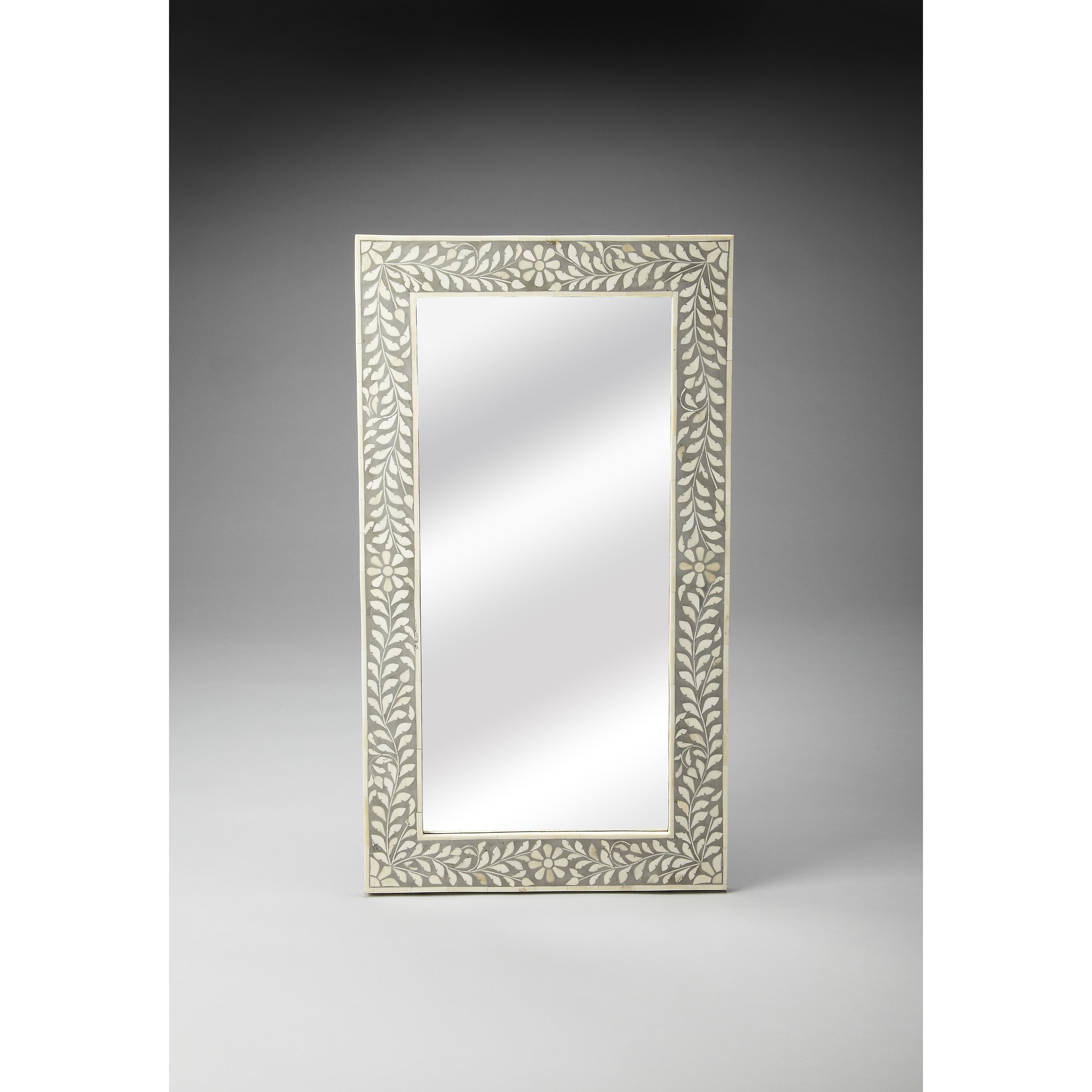 Bone Inlay Vivienne Rectangular Bone Inlay 37 X 21 inch Gray Bone Inlay Mirror
