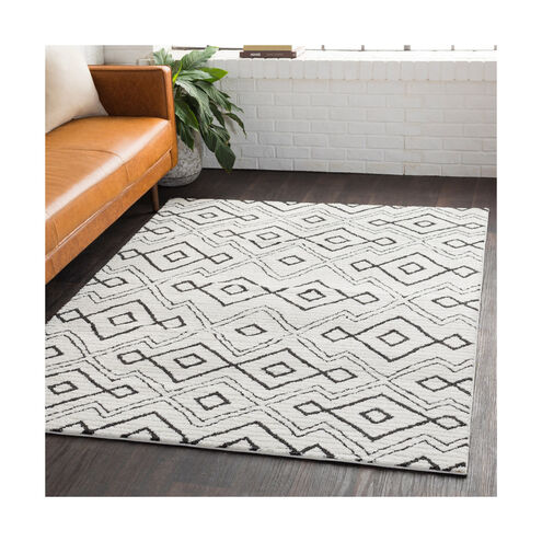 Moroccan Shag 87 X 63 inch Black/Charcoal/White Rugs, Rectangle