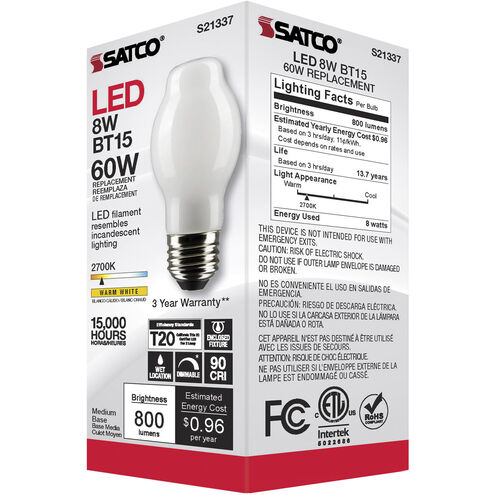 Lumos LED Medium Medium 8.00 watt 2700K LED Filament