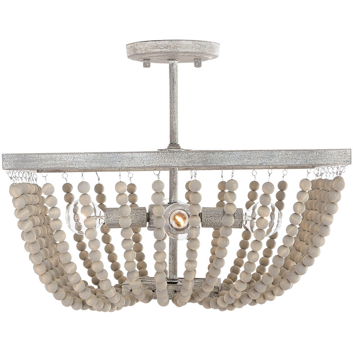 Elijah 4 Light 17 inch Mystic Sand Semi-Flush Mount Ceiling Light