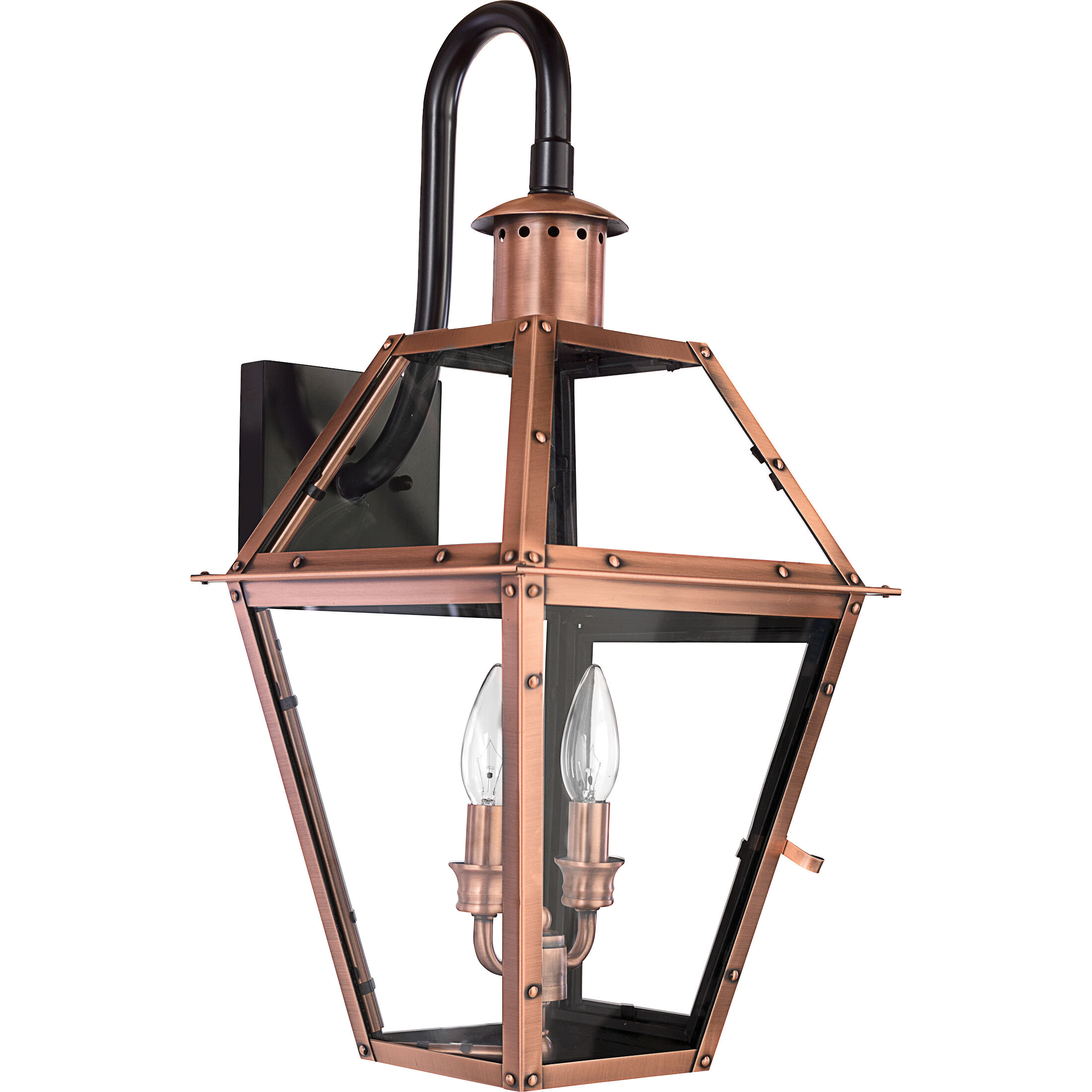 Rue De Royal 2 Light 22 inch Aged Copper Outdoor Wall Lantern