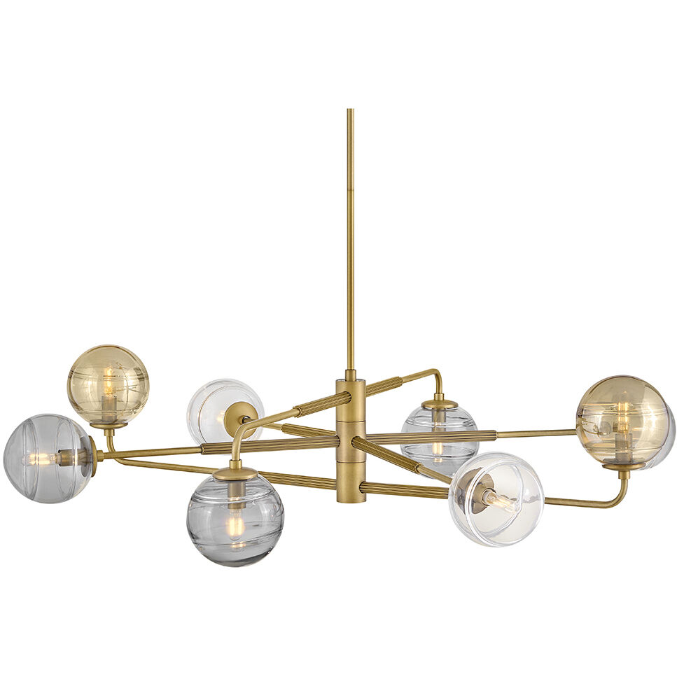 Oberon 8 Light 48 inch Heritage Brass Chandelier Ceiling Light