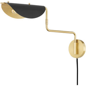 Suffield 1 Light 4.75 inch Aged Brass and Soft Black Plug-in Sconce Wall Light