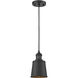 Franklin Restoration Addison 1 Light 5 inch Matte Black Mini Pendant Ceiling Light in Incandescent, Franklin Restoration