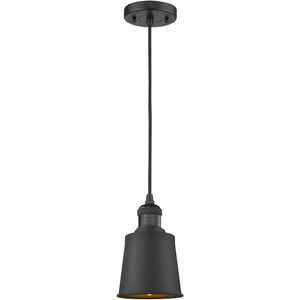 Franklin Restoration Addison 1 Light 5 inch Matte Black Mini Pendant Ceiling Light in Incandescent, Franklin Restoration