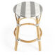 Tobias Rattan Round 24" Counter Stool in Gray and White Stripe