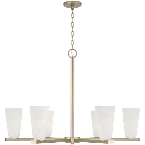 Romy 6 Light 36 inch Matte Brass Chandelier Ceiling Light