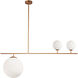 Orion 3 Light 36 inch Gold Pendant Ceiling Light