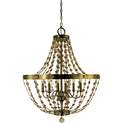 Naomi 6 Light 28 inch Mahogany Bronze Foyer Chandelier Ceiling Light