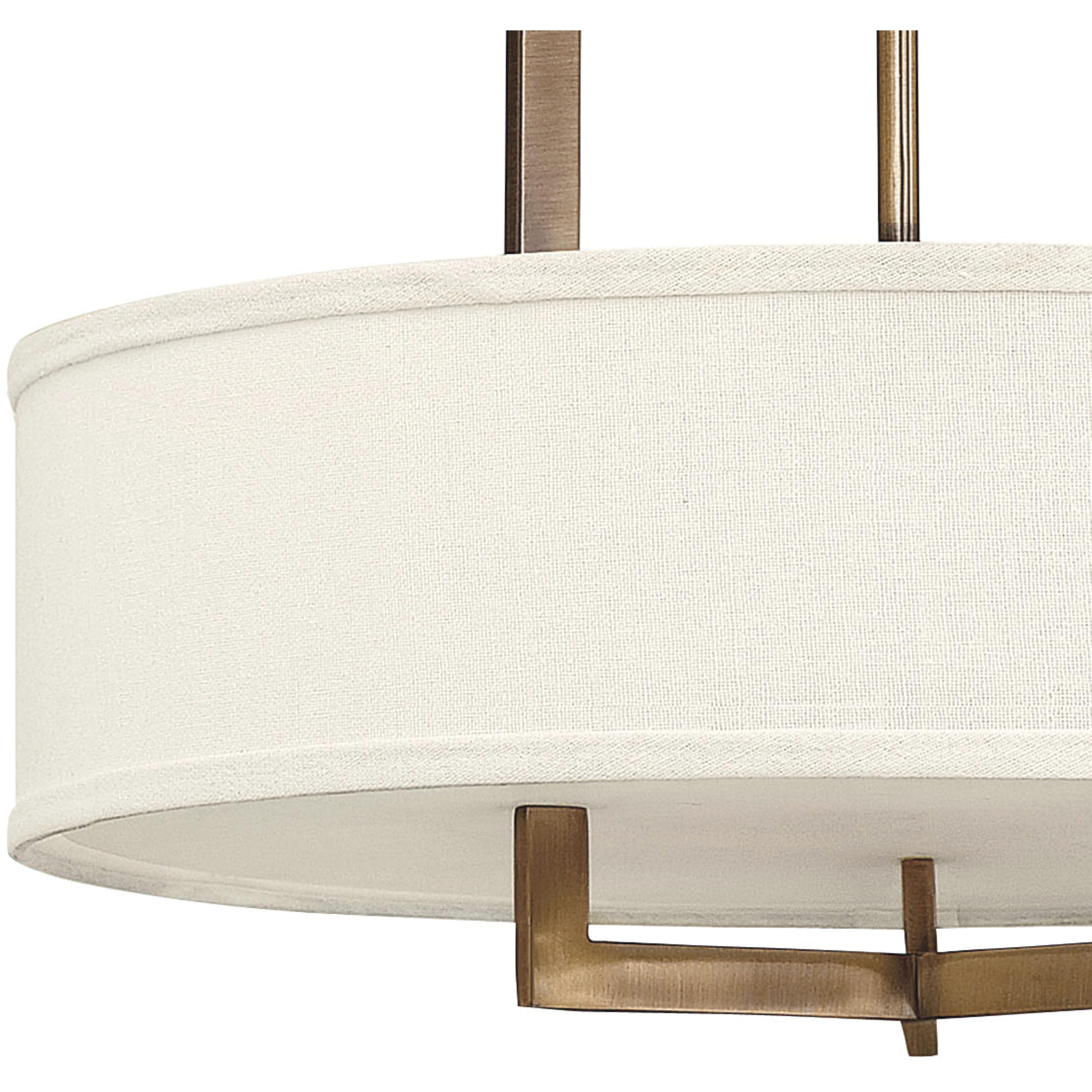 Hampton 3 Light 26 inch Brushed Bronze Indoor Chandelier Ceiling Light in Non-LED
