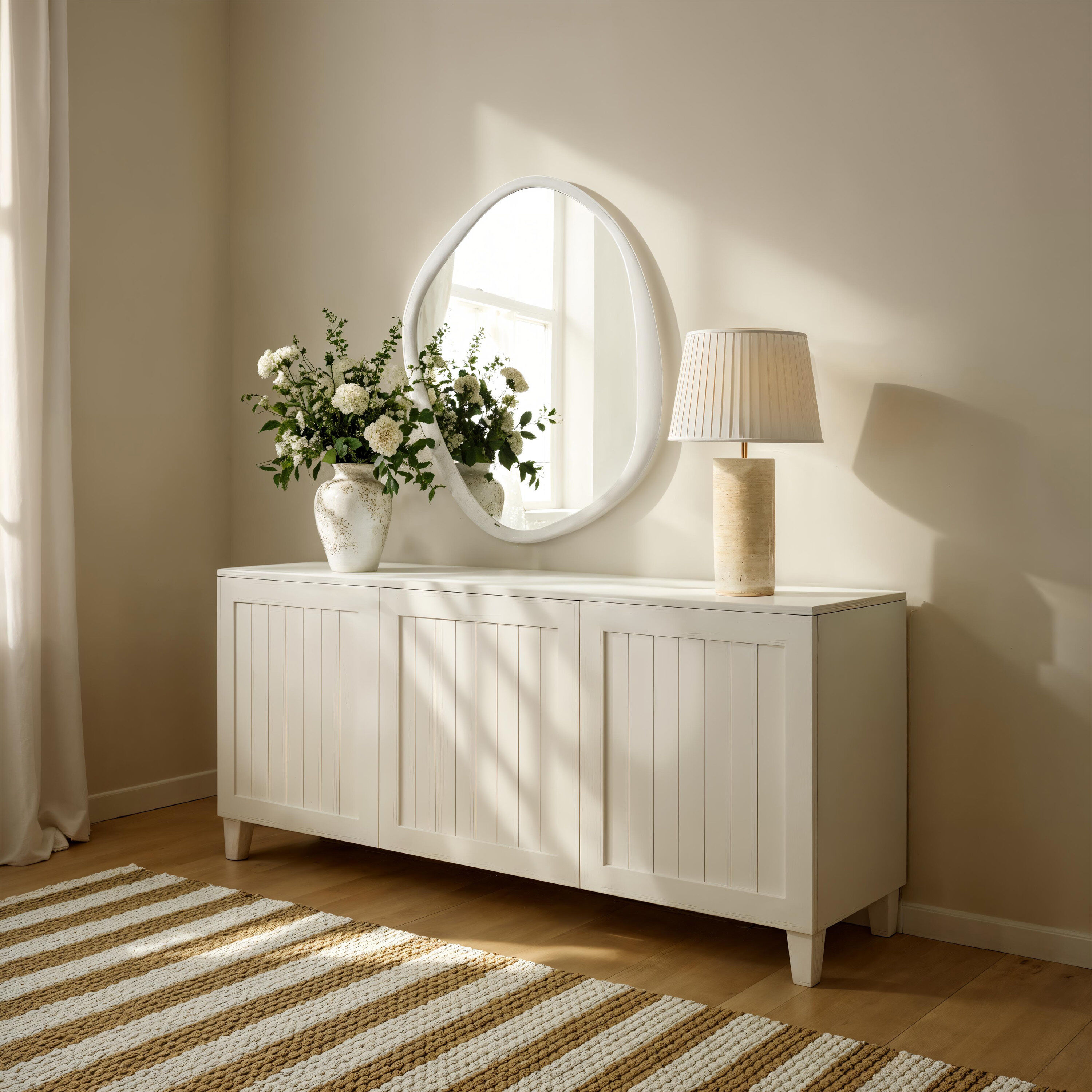 Folignio 40 X 30 inch Rice Stone Mirror