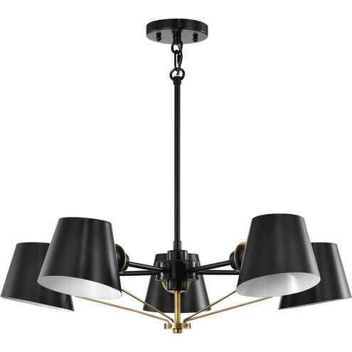 Baxter 5 Light 28 inch Black/Burnished Brass Chandelier Ceiling Light