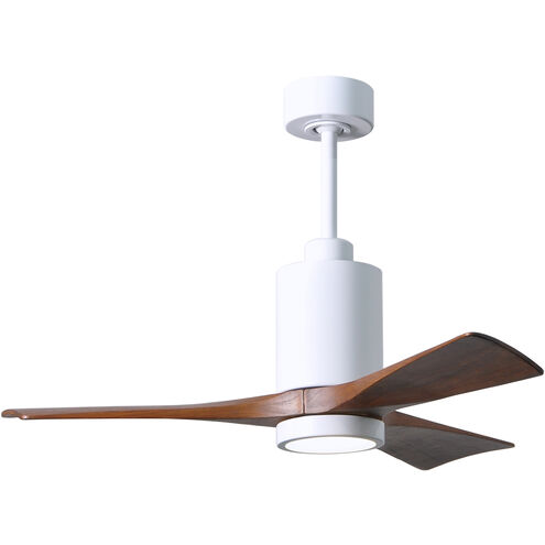 Atlas Patricia-3 42 inch Gloss White with Walnut Tone Blades Ceiling Fan, Atlas