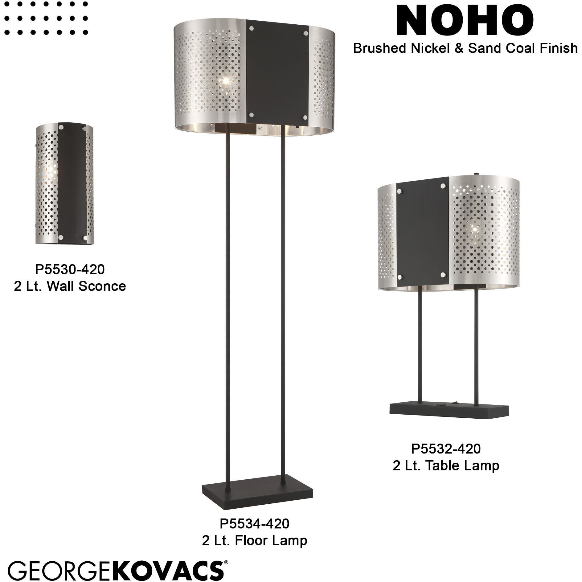Noho 28 inch 100.00 watt Brushed Nickel W/ Sand Coal Table Lamp Portable Light