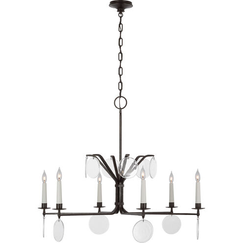 Chapman & Myers Danvers LED 42 inch Aged Iron Chandelier Ceiling Light, XL