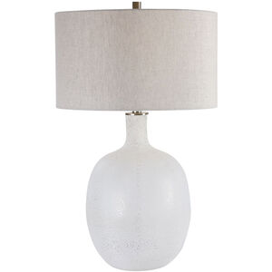 Whiteout 30 inch 150.00 watt Mottled Aged White and Brushed Nickel Table Lamp Portable Light