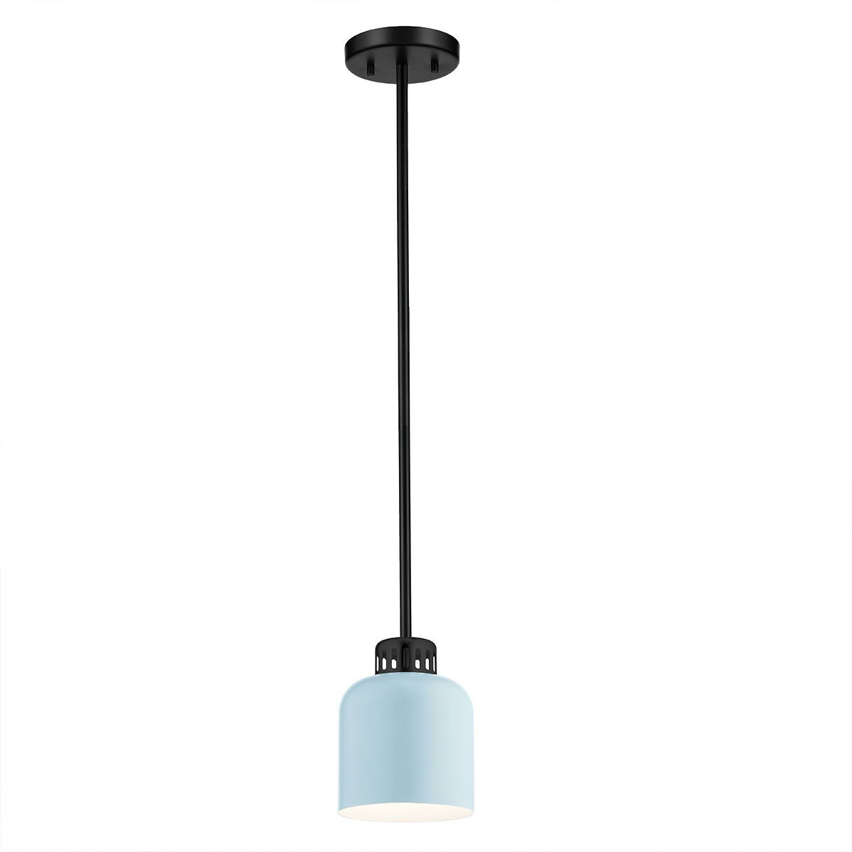 York 1 Light 6.5 inch Black and Pale Blue Pendant Ceiling Light