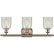 Ballston Caledonia 3 Light 26 inch Antique Copper Bath Vanity Light Wall Light in Mouchette Glass, Ballston