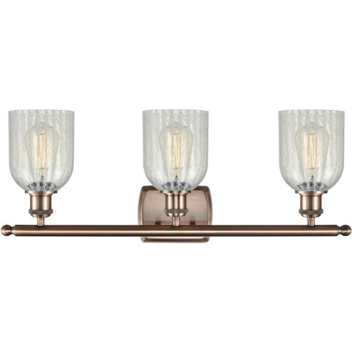 Ballston Caledonia 3 Light 26 inch Antique Copper Bath Vanity Light Wall Light in Mouchette Glass, Ballston